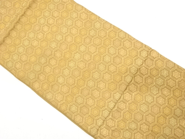 JAPANESE KIMONO / ANTIQUE FUKURO OBI / SILK / WOVEN FLORAL SHIPPO PATTERN